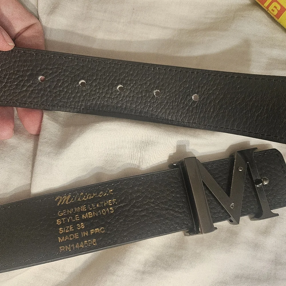MILLIONAIRBRAND‎ M BUCKLE GENUINE LEATHER MULTI COLOR Iridescent Unisex